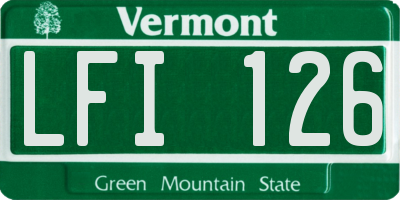 VT license plate LFI126