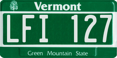 VT license plate LFI127