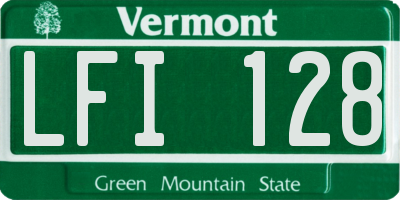 VT license plate LFI128