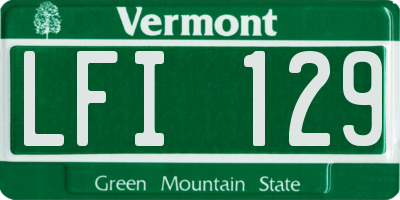 VT license plate LFI129