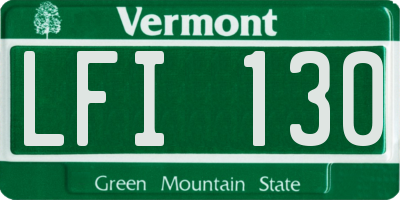 VT license plate LFI130
