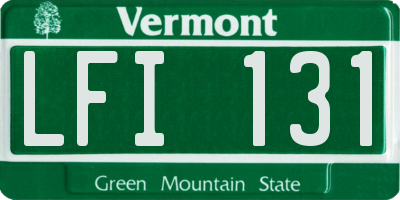 VT license plate LFI131
