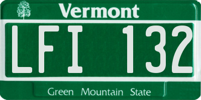 VT license plate LFI132