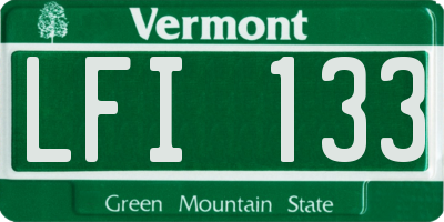 VT license plate LFI133