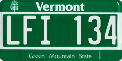VT license plate LFI134