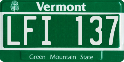 VT license plate LFI137