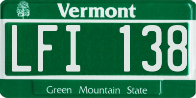 VT license plate LFI138