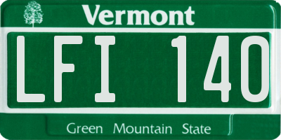 VT license plate LFI140