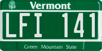 VT license plate LFI141