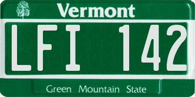 VT license plate LFI142