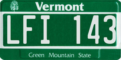 VT license plate LFI143
