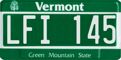 VT license plate LFI145