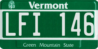 VT license plate LFI146