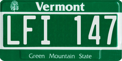 VT license plate LFI147