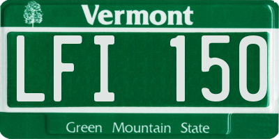 VT license plate LFI150