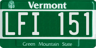 VT license plate LFI151