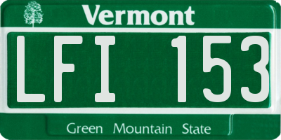 VT license plate LFI153