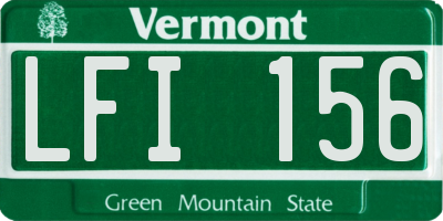 VT license plate LFI156