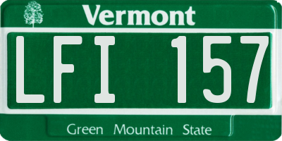 VT license plate LFI157