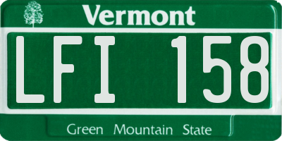 VT license plate LFI158