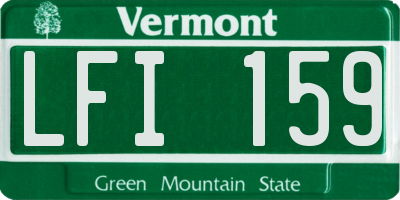 VT license plate LFI159
