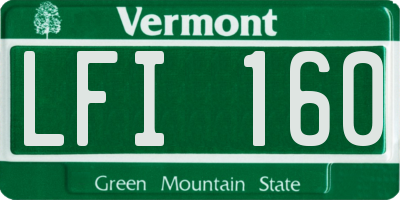 VT license plate LFI160