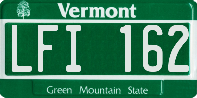VT license plate LFI162