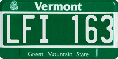 VT license plate LFI163