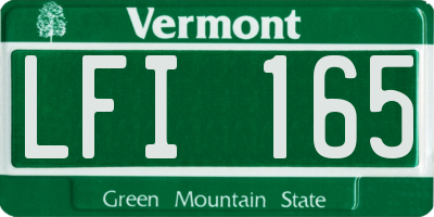VT license plate LFI165