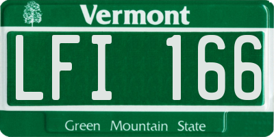 VT license plate LFI166