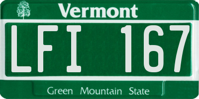 VT license plate LFI167