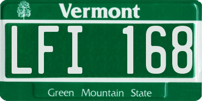 VT license plate LFI168