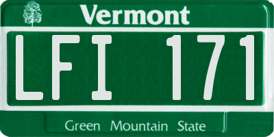 VT license plate LFI171