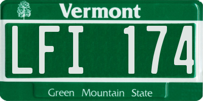 VT license plate LFI174