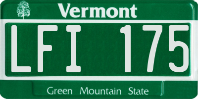 VT license plate LFI175
