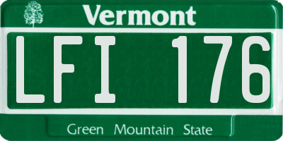 VT license plate LFI176