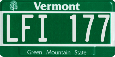 VT license plate LFI177