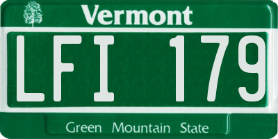 VT license plate LFI179