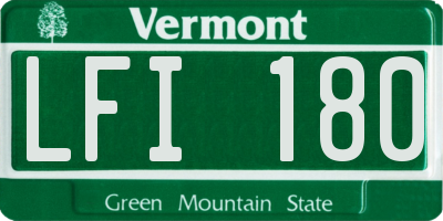 VT license plate LFI180