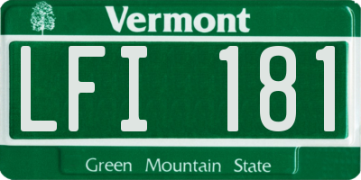 VT license plate LFI181