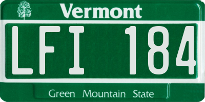 VT license plate LFI184