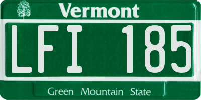 VT license plate LFI185