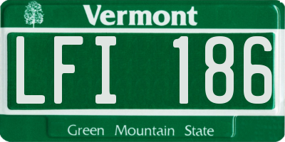 VT license plate LFI186
