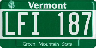 VT license plate LFI187