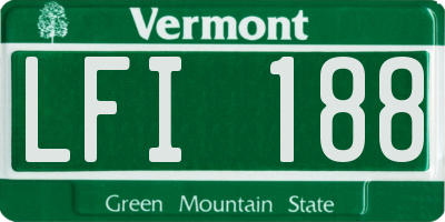VT license plate LFI188