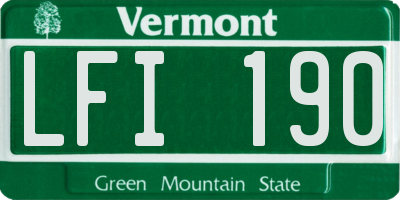 VT license plate LFI190