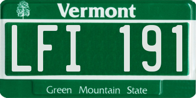 VT license plate LFI191