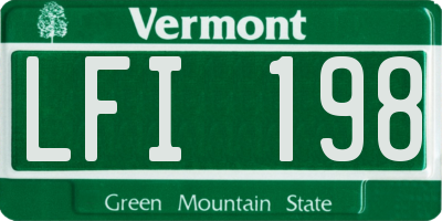 VT license plate LFI198