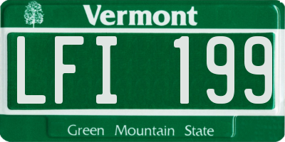 VT license plate LFI199