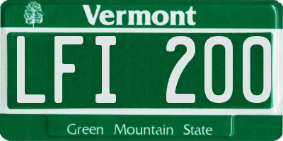 VT license plate LFI200